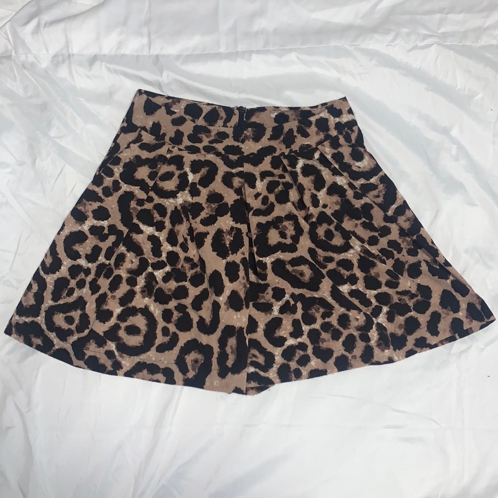 Mock cheetah skirt
